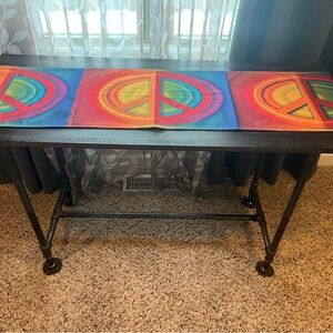 Colorful Peace Sign Table Runner